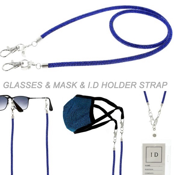 NEW Handmade AB Rhinestone FaceMask Holder Lanyard - Picture 5 of 16